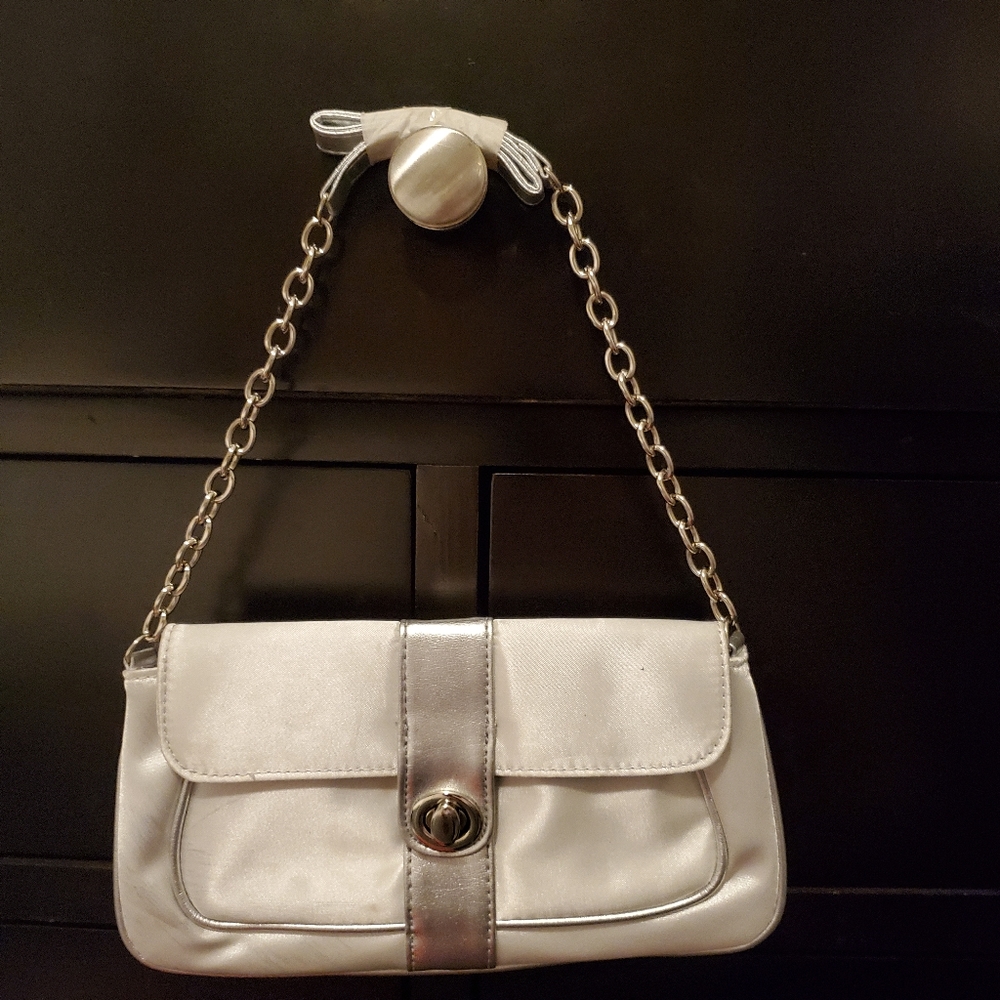 Avon silver white dressy handbag for holiday